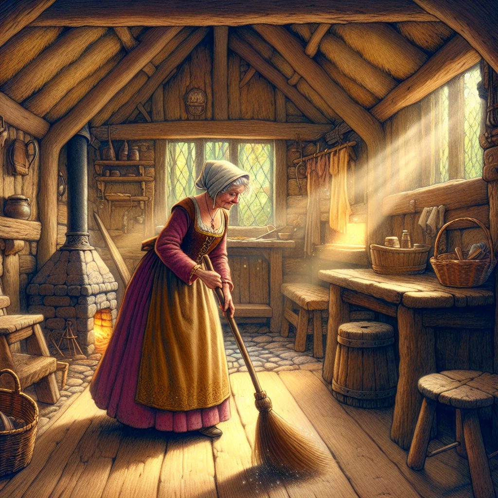 Illustration 1 for The Sunlit Adventure of Granny and the Stubborn Piglet - EUROPEAN children's story