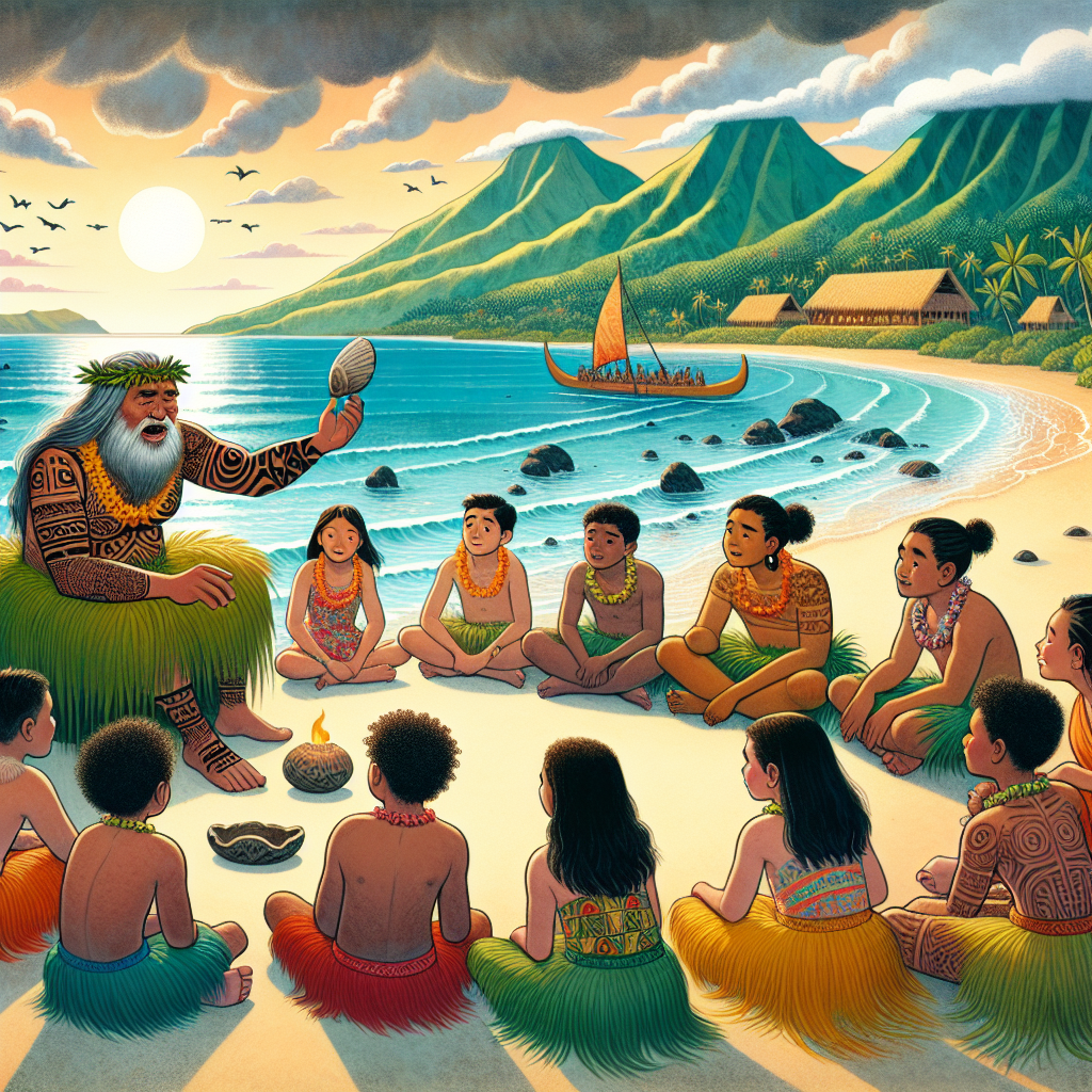 Illustration 1 for Maui's Reverence: The Mighty Power of Nature's Song - POLYNESIAN children's story