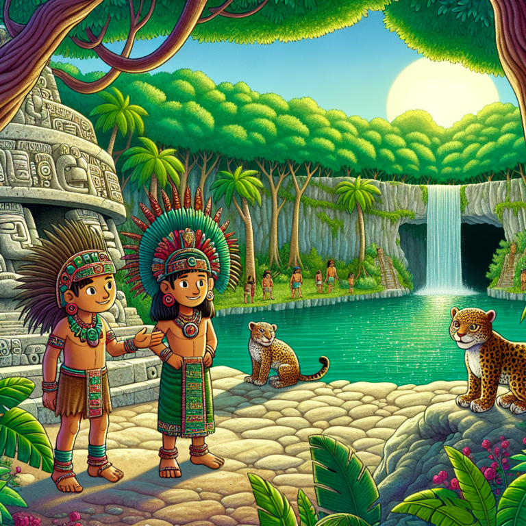 Illustration 1 for The Hero Twins and the Majestic Jaguar's Challenge - MAYAN children's story