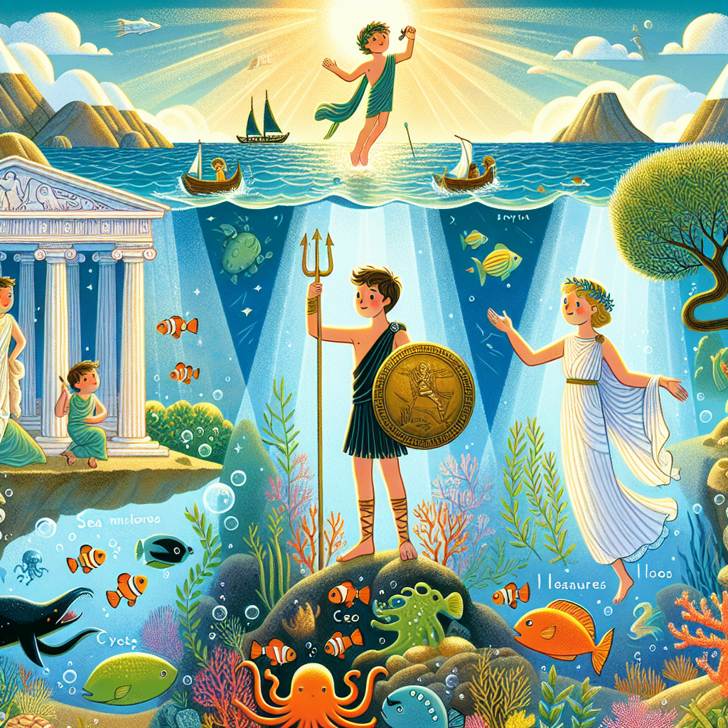Illustration 1 for THAUMAS, PHORCYS, and CETO. - GREEK children's story