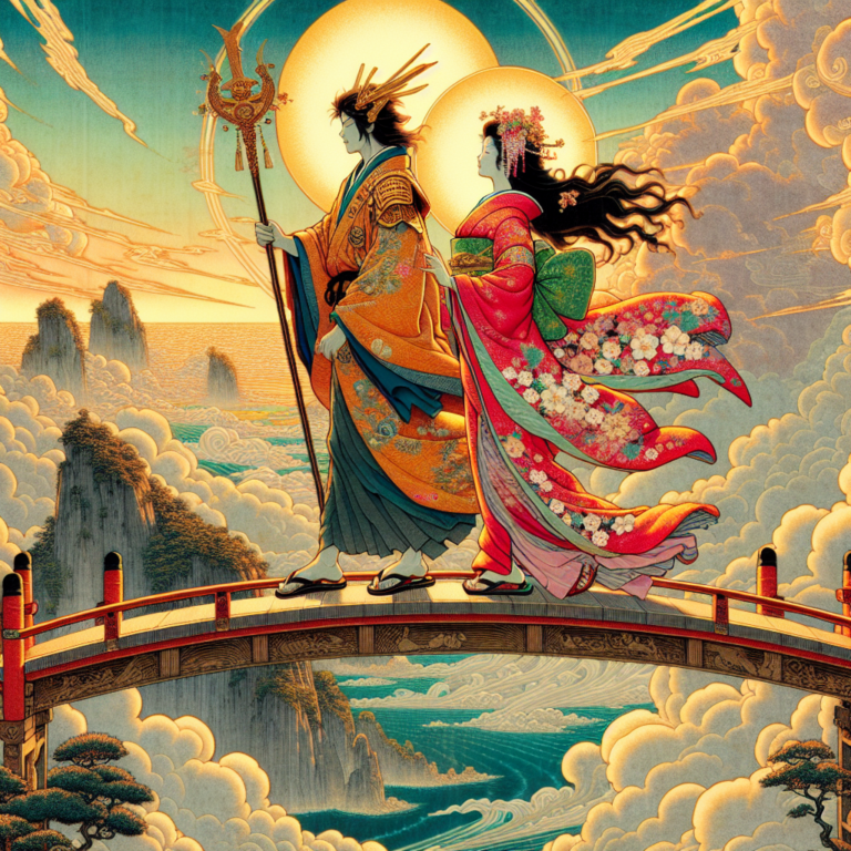Illustration 1 for [Sect. Iv.—Courtship Of The Deities The Male-Who-Invites And The Female Who-Invites - SHINTO children's story
