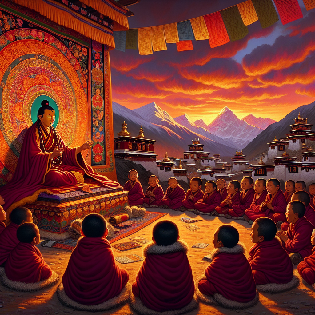 Illustration 1 for The Wise Lama's Tale of Distant Lands and Diverse Cultures - TIBETAN children's story
