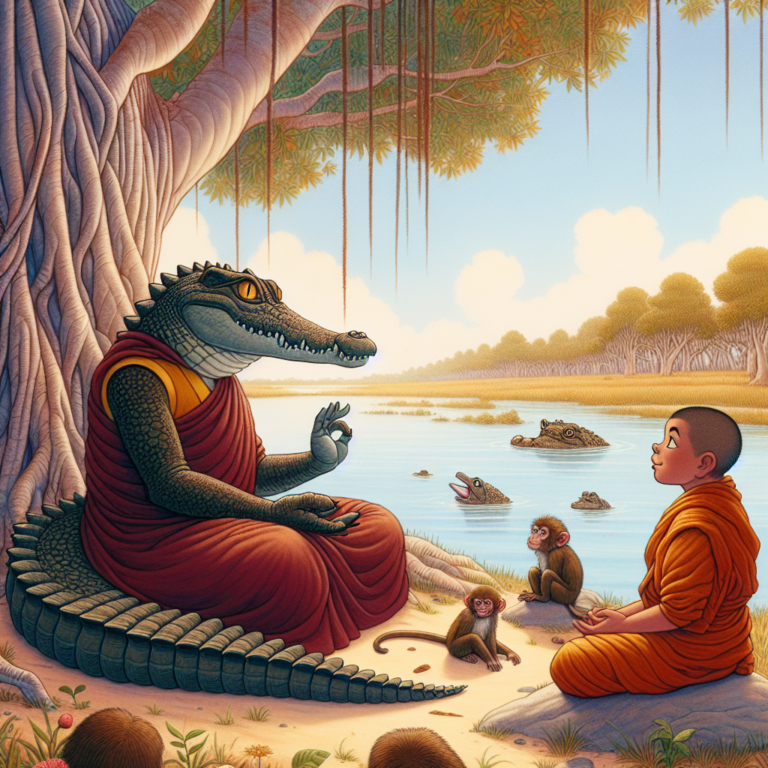 Illustration 1 for The Clever Crocodile's Deceptive Deal in the Outback - BUDDHIST children's story