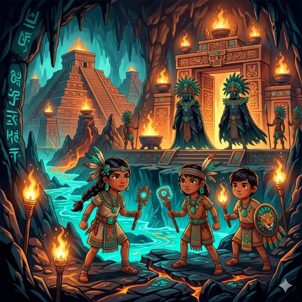 The Brave Twins and the Dark Lords - Aztec Courage Story for Kids - AZTEC moral story for children