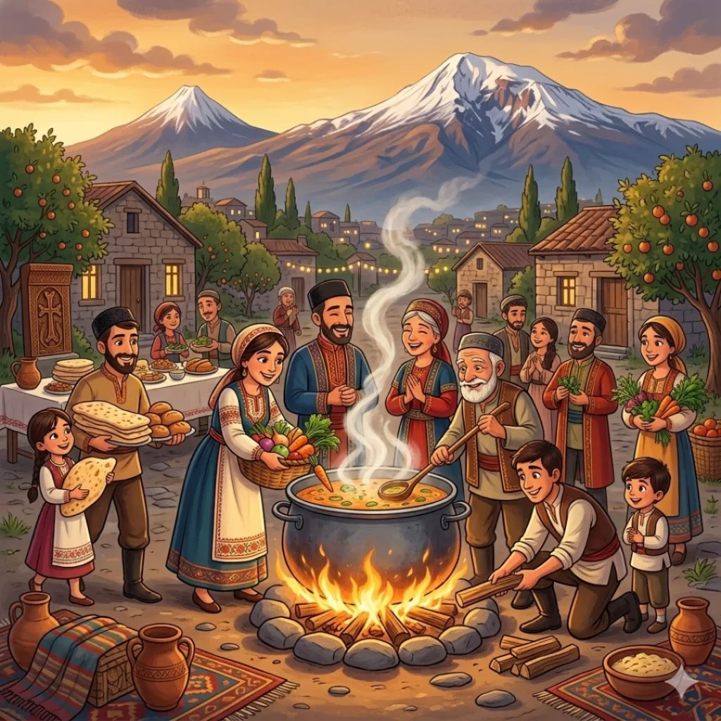 The Stone Soup of Mount Ararat - Armenian Generosity Story for Kids - ARMENIAN moral story for children