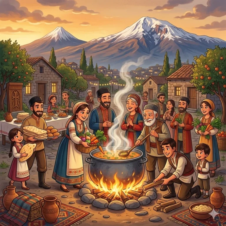 The Stone Soup of Mount Ararat - Armenian Generosity Story for Kids - ARMENIAN moral story for children