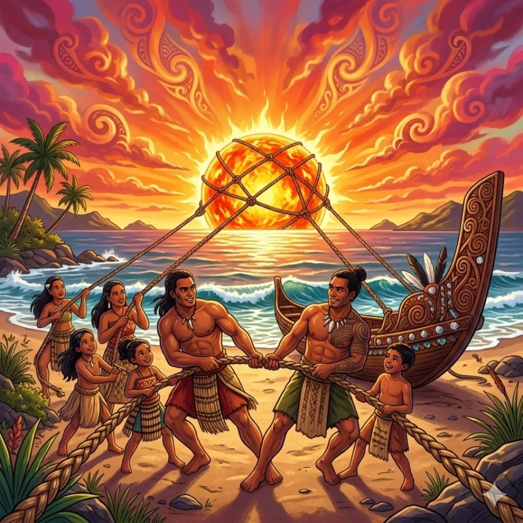 How Maui Slowed the Sun - Maori Teamwork Story for Kids - MAORI moral story for children