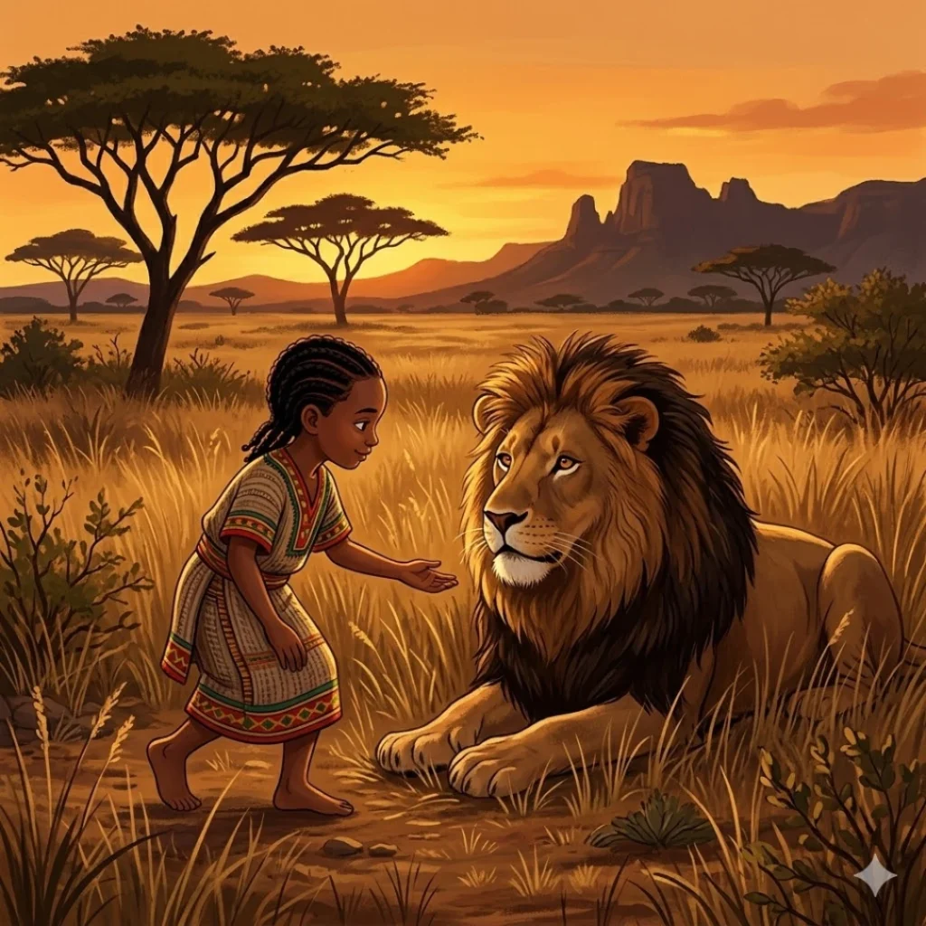 The Lion's Whisker - Ethiopian Patience Story for Kids - ETHIOPIAN moral story for children