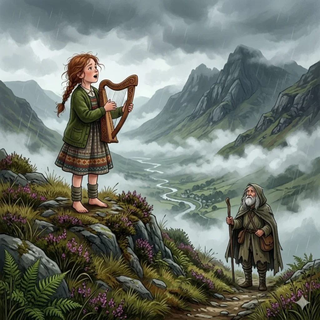 The Last Song of Taliesin's Student - Welsh Perseverance Story for Kids - WELSH moral story for children