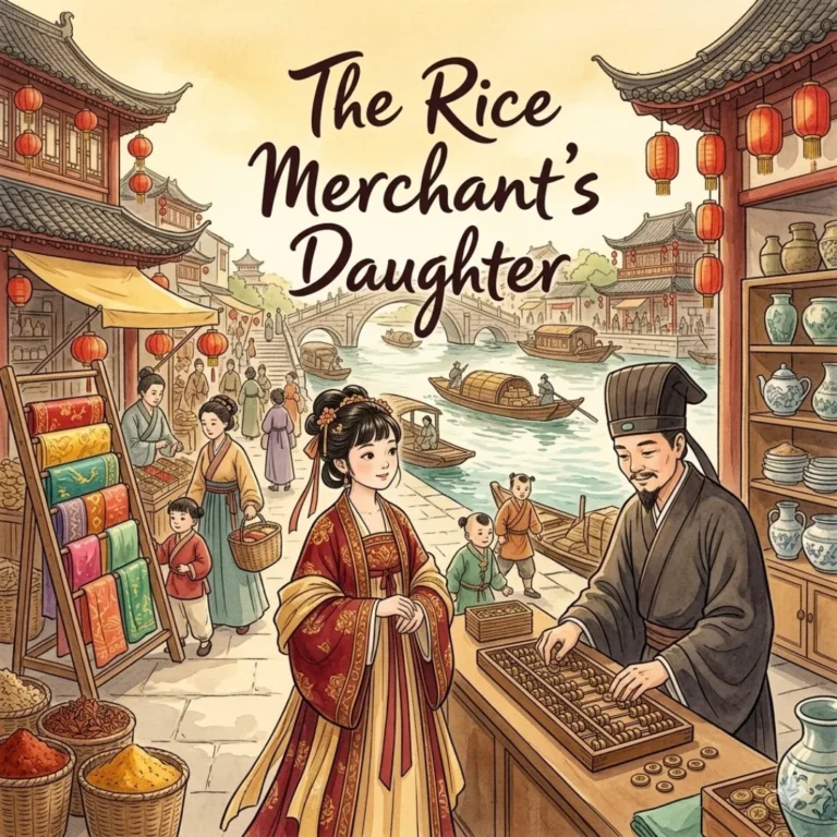 The Rice Merchant's Daughter — Song Dynasty China children's story illustration
