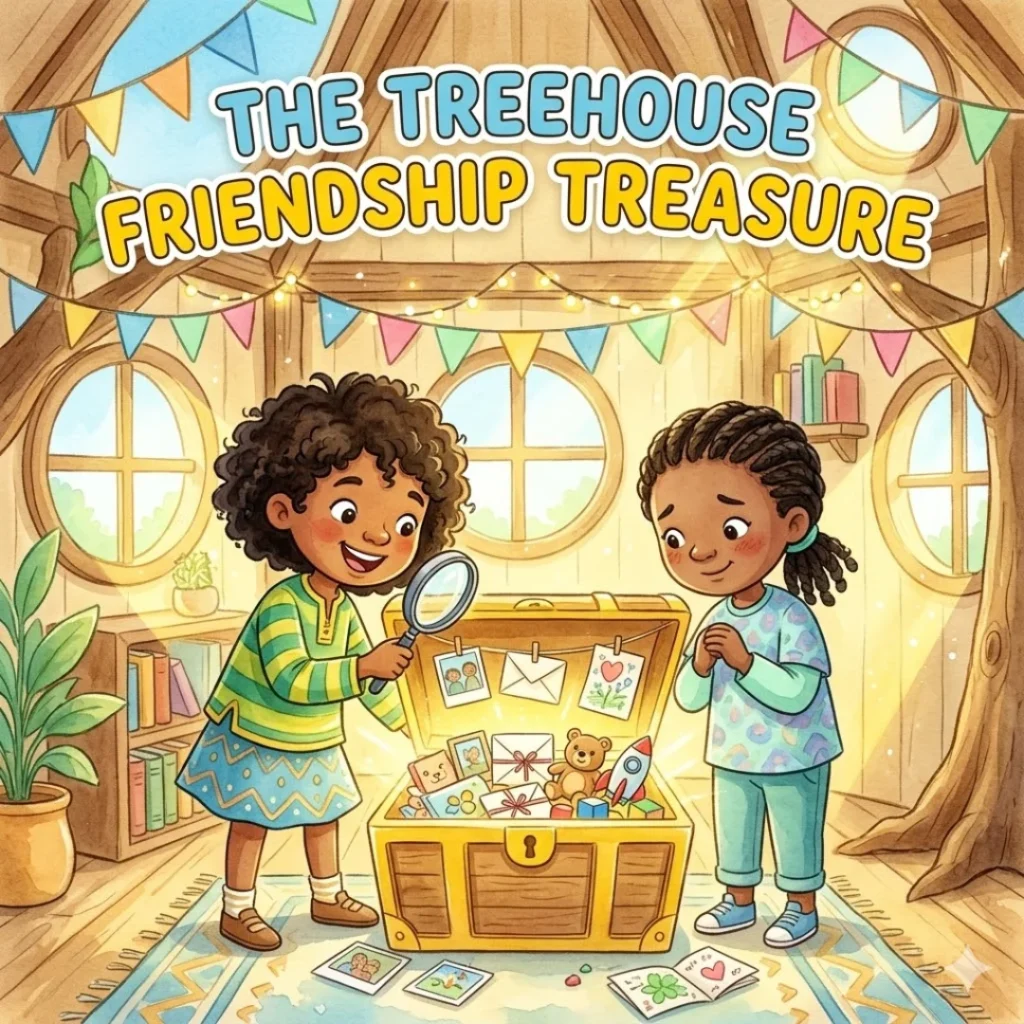 The Curious GR and the Treasure of Friendship — children's story illustration