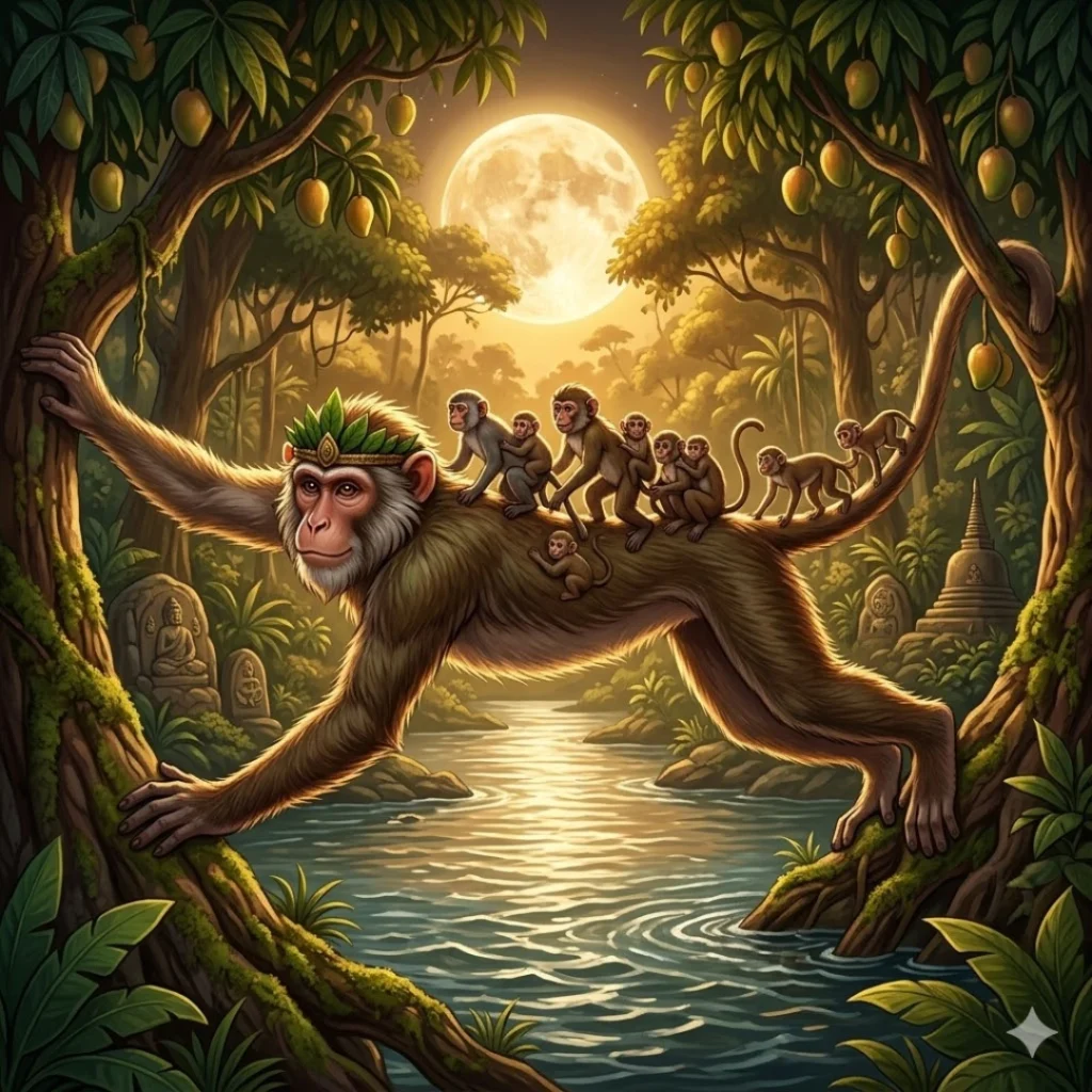 The Monkey Kings Bridge Selflessness Story For Kids