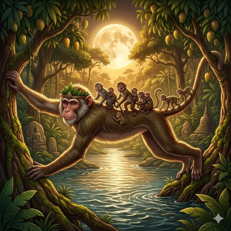 The Monkey Kings Bridge Selflessness Story For Kids
